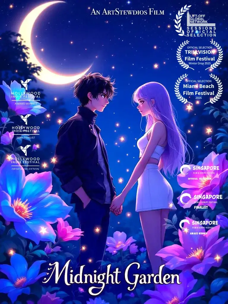 Poster for the film Midnight Garden by Nate Stewart